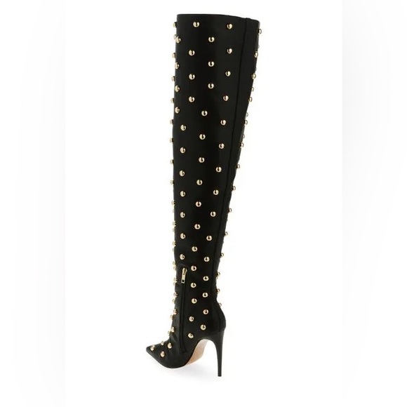 Studded Black Over-the-Knee Boots - Picture 3 of 11